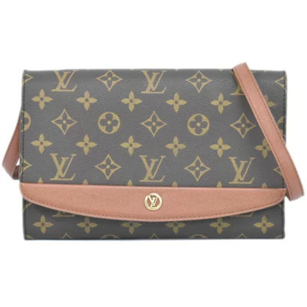Louis Vuitton LV Monogram Pochette Pouch Shoulder Bag Canvas Bordeaux Purple